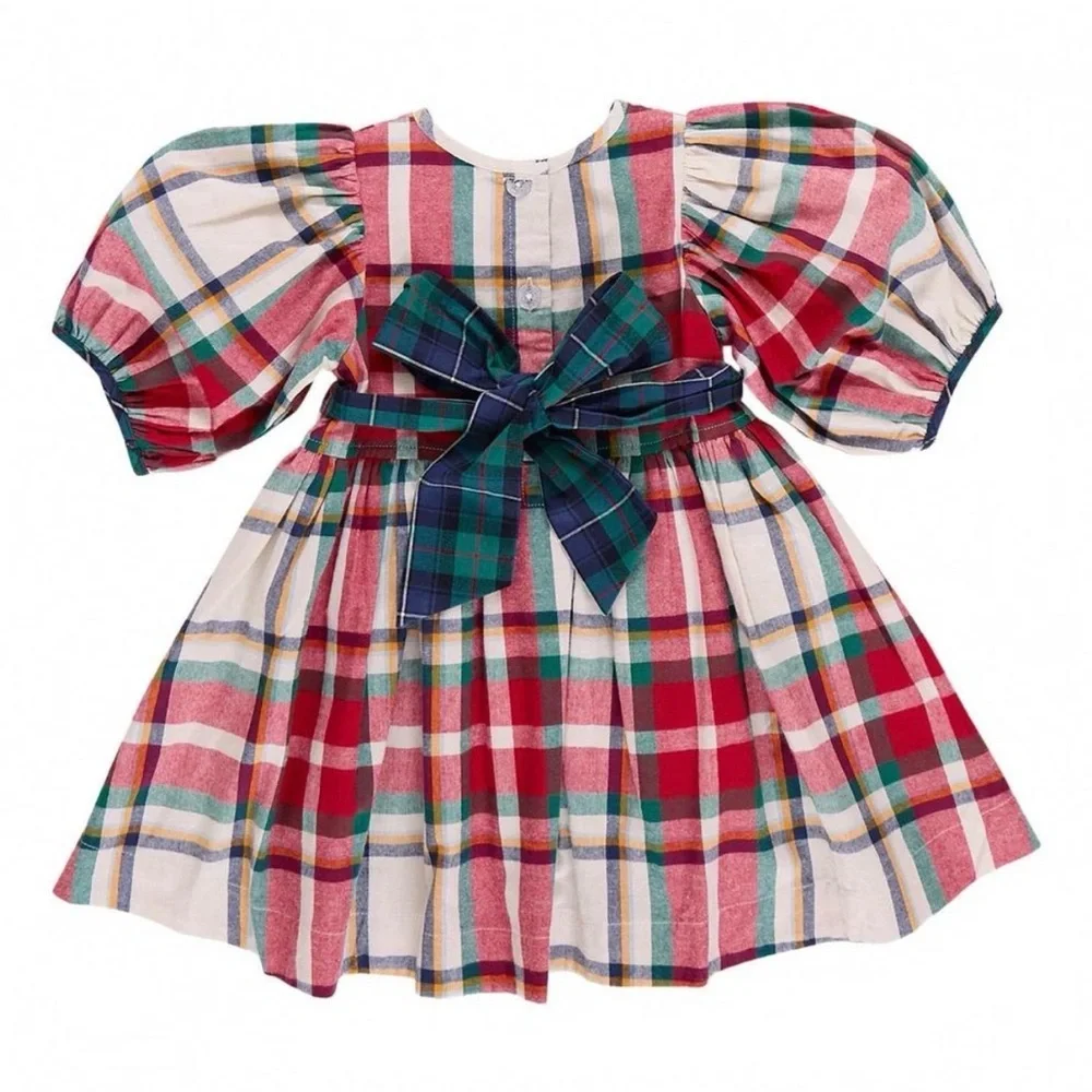 Pink Chicken Ruby Holiday Tartan Dress 4T Red Green Plaid